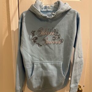 Sabrina Carpenter Short & Sweet Light Blue Hoodie